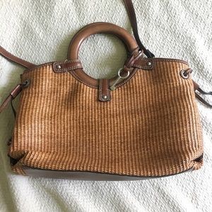 Fossil Straw Weave Bag